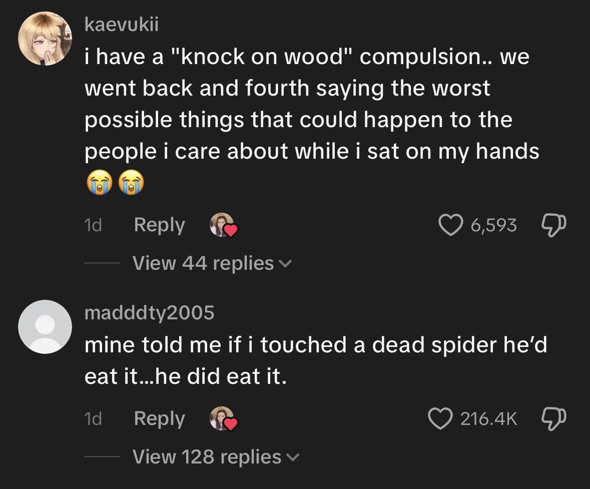 venusiiaa's tweet photo. I’m reading this tiktok comment section about what people have done in OCD therapy and I may have found my new occupation https://t.co/3f1P6u1hZ0