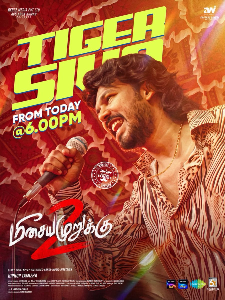 actor_annamalai's tweet photo. #MeesayaMurukku2 #TigerSiva Video Song Today at 6 pm. Congrats & all d best team @AvniCinemax_ @benzzmedia #ACSArunKumar @khushsundar @SundarCOffl #AnanditaSundar @hiphoptamizha @jpg_jeeva @Harshatheee @TheKetikaSharma @Chaithra_Achar_ @RamyaRanganathn @actornasser @karunaasethu @iambababaskar @iYogiBabu #Bucks #ShahRa @vijayvaradaraj @thisissaab @saregamasouth