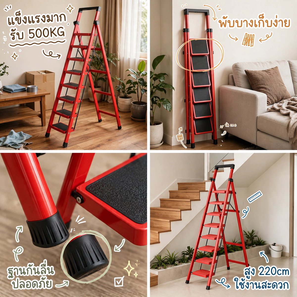 Chanon09's tweet photo. ￼บันไดพับได้ บันได บันไดอลูมิเนียม 7 ขั้น 8ชั้น รับน้ำหนักได้ 500KG วัสดุเหล็กอลูมิเนียมหนา กันลื่น ชั้นวางเครื่องมือ 📍พิกัด https://t.co/WYIO2pVtUW https://t.co/TbHJRosA8f