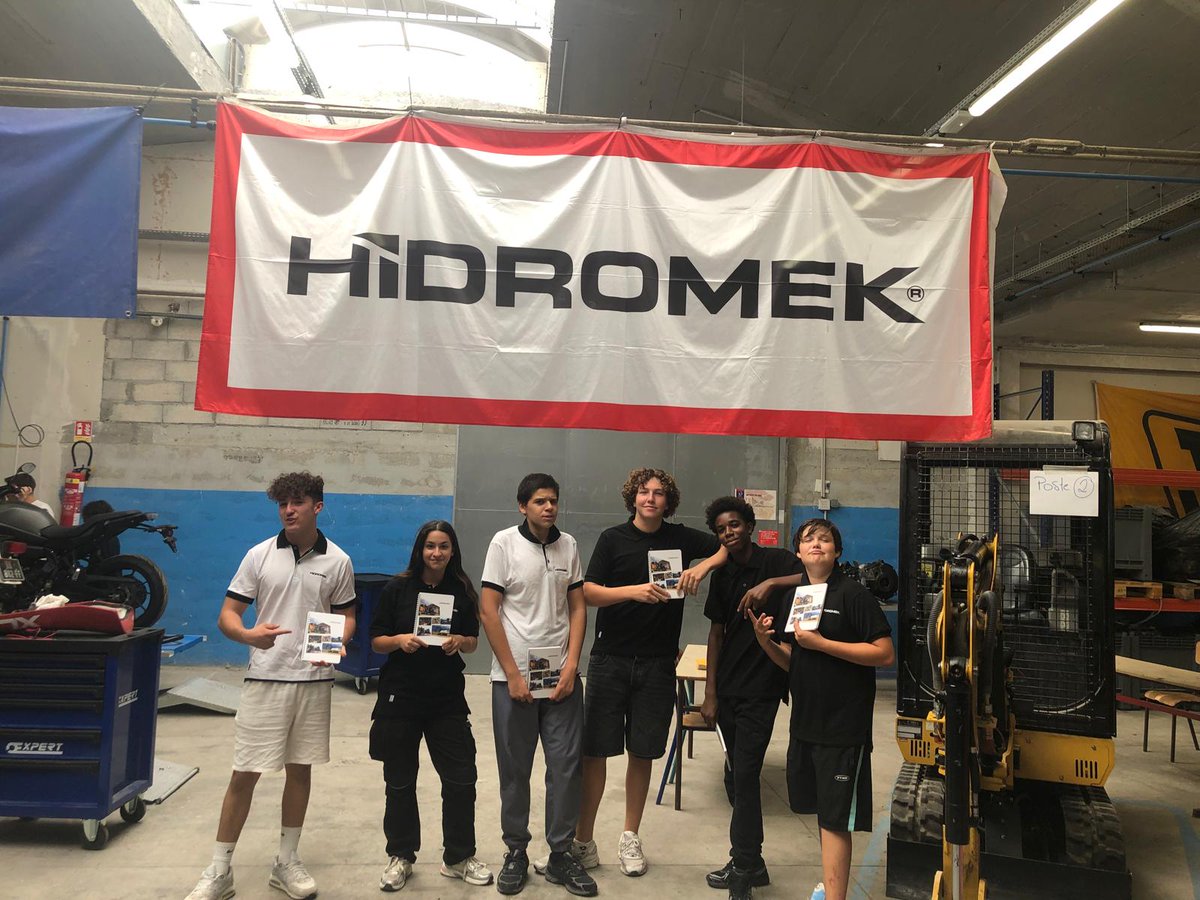 DonBoscoNice's tweet photo. Nous avons eu le plaisir d’accueillir le groupe @hidromek, fabricant d’engins de travaux publics, venu à la rencontre de nos élèves de 1ère MMTP à l'atelier. https://t.co/iFA0LvvCnA