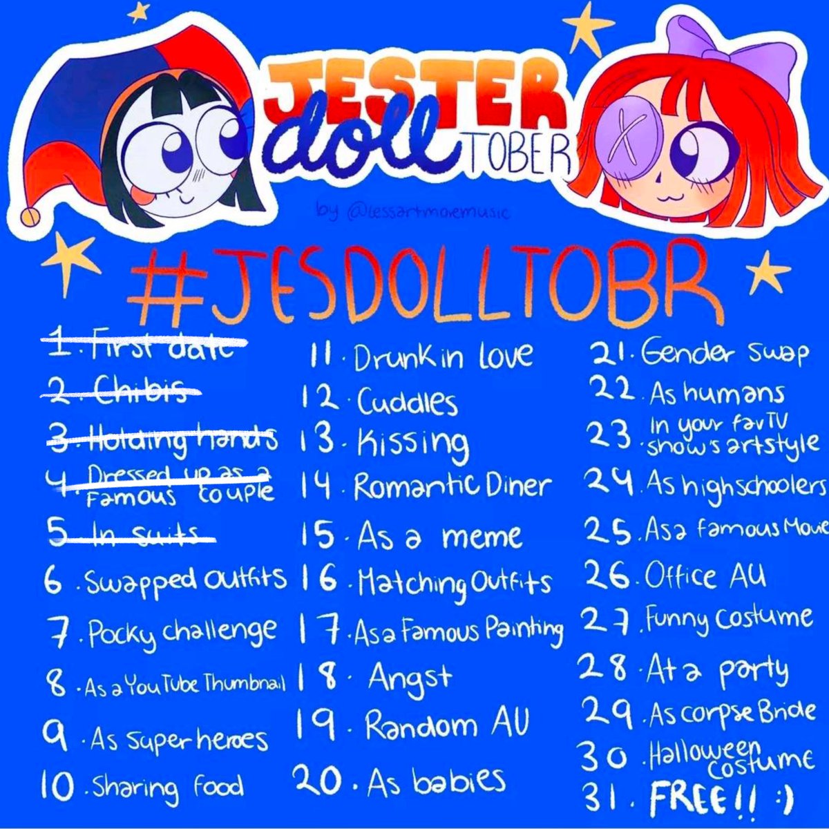 DropsRaiin's tweet photo. Day 5, in suits yaaay- I hate pomni today..BUT I LOVE RAGATHAAA RAAHHH!!!! Also there are two pomnis cause I hate the colored one so I tried to make up for it but ehh..
#jesdolltobr #ragapom #jesterdoll https://t.co/pI5oqlEuW4