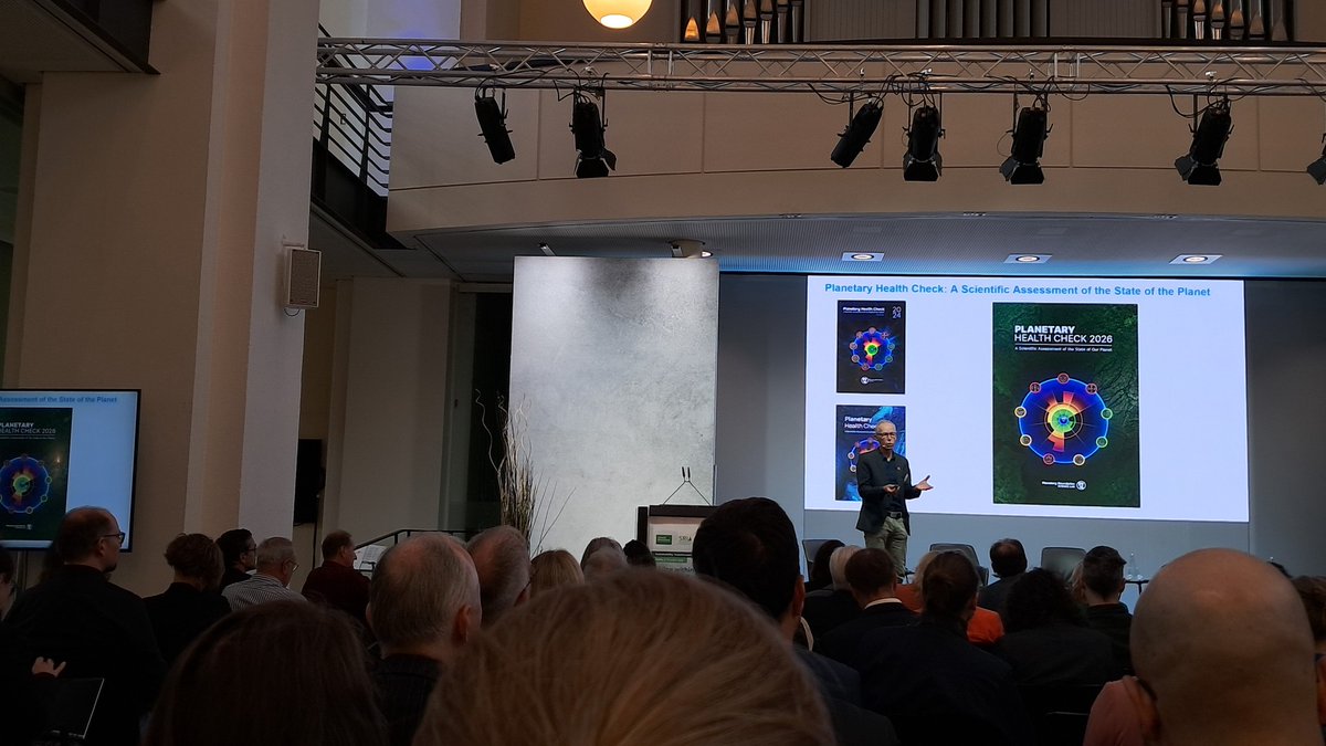 PIK_Climate's tweet photo. "Overshoot of 1.5⁰C is inevitable but solutions can be accelerated to bend the curve back" - PIK Director @jrockstrom walks through the 2026 Planetary Health Check at the Living Within Planetary Boundaries conference in Berlin.

Read the report: https://t.co/eQ9Fm9QU9o https://t.co/hVJfx7mta4