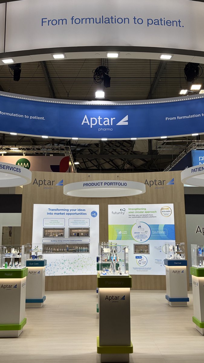 aptar's tweet photo. It’s Day 1 of #CPHIMilan! Make your way to #AptarPharma Booth 11A43, Hall 11 to meet our team. Explore our full range of #drugdelivery solutions &amp; find out how we can support your journey, from formulation to patient. Looking forward to welcoming you over the next three days! https://t.co/p6FTXX0Wvv