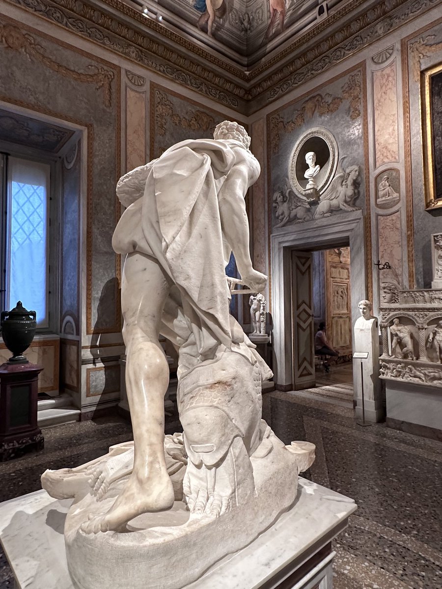Architectolder's tweet photo. Man becomes honorable when suffering gives him every excuse he fail, and he still chooses to stand. 
Seneca 

David by Bernini 1623-24, marble. https://t.co/s98Qx4nvhG