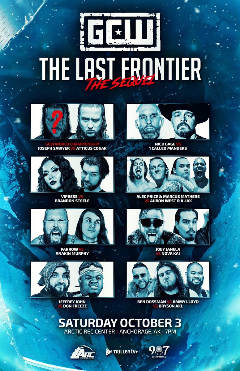 the_w_returns's tweet photo. GCW: The Last Frontier (The Sequel) (2026).
#TheWrestlingReturns #TheWrestlingReturnsPodcast #TheHorrorReturns #TheHorrorReturnsPodcast #THRPodcastNetwork #GCW #GameChangerWrestling #GCWSequel #Wrestling #ProWrestling https://t.co/TJnOlqgIbq