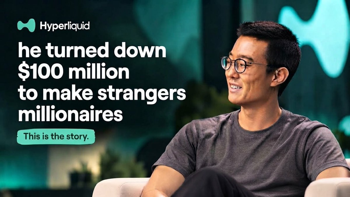 jtdonhl's tweet photo. A kid from Redwood Shores turned down $100 million so he could make strangers millionaires instead.
That's not a metaphor. That's literally what happened.

Jeff Yan had a term sheet on the table at a $1 billion valuation. Real money, real investors, the entire standard playbook every founder is supposed to take. He asked them one question: what does your money actually give me beyond the money itself? Nobody had an answer. He walked away from $100M.

Then he published four lines and called it a constitution: no investors, no paid market makers, no fees to the team, no insiders.

Eleven people built the whole thing. No marketing budget. No growth team. Funded entirely out of his own trading profits, because he'd already made himself rich running a market-making firm out of a Puerto Rico apartment  trading off a TV because he never got around to buying a monitor.

Then, instead of keeping the upside for himself and his investors like every other founder in the industry, he gave 31% of the entire supply away. Not to VCs. Not to insiders. To 94,000 people who simply showed up and traded.
Some of those wallets are worth over a million dollars today.

A kid from Redwood Shores said no to $100 million so that strangers on the internet could become millionaires instead.

That's the whole story. Everything else is just numbers.

Thank you, Jeff, for Singapore yesterday. The room is still talking about it.