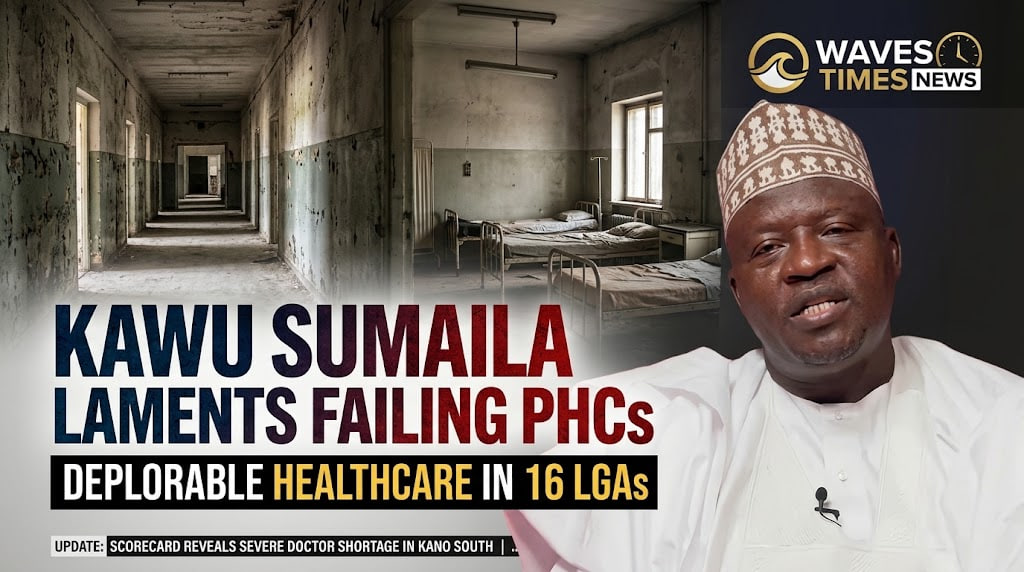 WavesTimesNews's tweet photo. 🚨 "FEWER THAN 10 DOCTORS FOR 7 MILLION PEOPLE"
Kawu Sumaila laments failing PHCs across 16 Kano South LGAs, revealing a massive healthcare deficit and presenting his 3-year scorecard.

📖 Full report:https://t.co/Kht4N0ajWc
#WavesTimes #KanoState #NigeriaNews #KawuSumaila https://t.co/NleP98tfGw