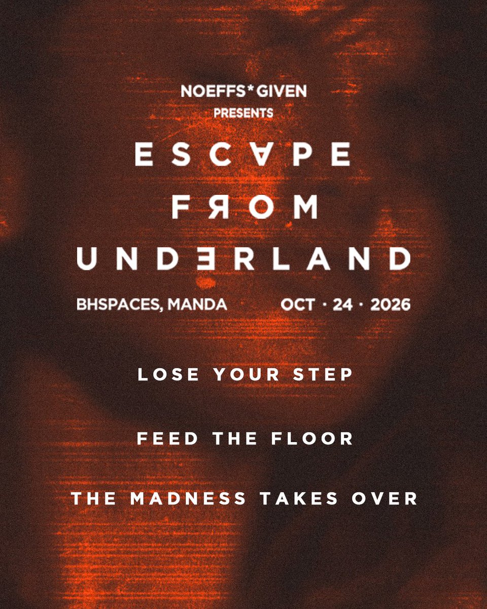 NoEffsGivenMnl's tweet photo. Lose your step.

Feed the floor. 

The madness takes over.

Stay close. Keep moving.
The madness is never far behind.

Ticket Link at Bio

#noeffsgiven #bassphase #offgrid #halloweenrave https://t.co/BaZgaeVl7T