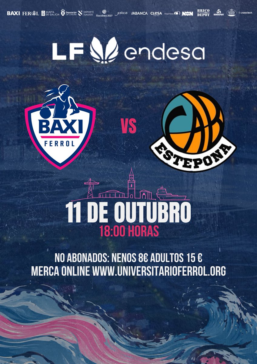UniFerrol's tweet photo. 🏀 ESTE DOMINGO, VOLVEMOS A CASA.

A Malata vuelve a abrir sus puertas para recibir al @CABESTEPONA 

📅 Domingo
🕕 18:00 h
📍 A Malata
🎟️ Entradas YA a la venta: https://t.co/LTmV5gfCQF https://t.co/DG4icp1l6D