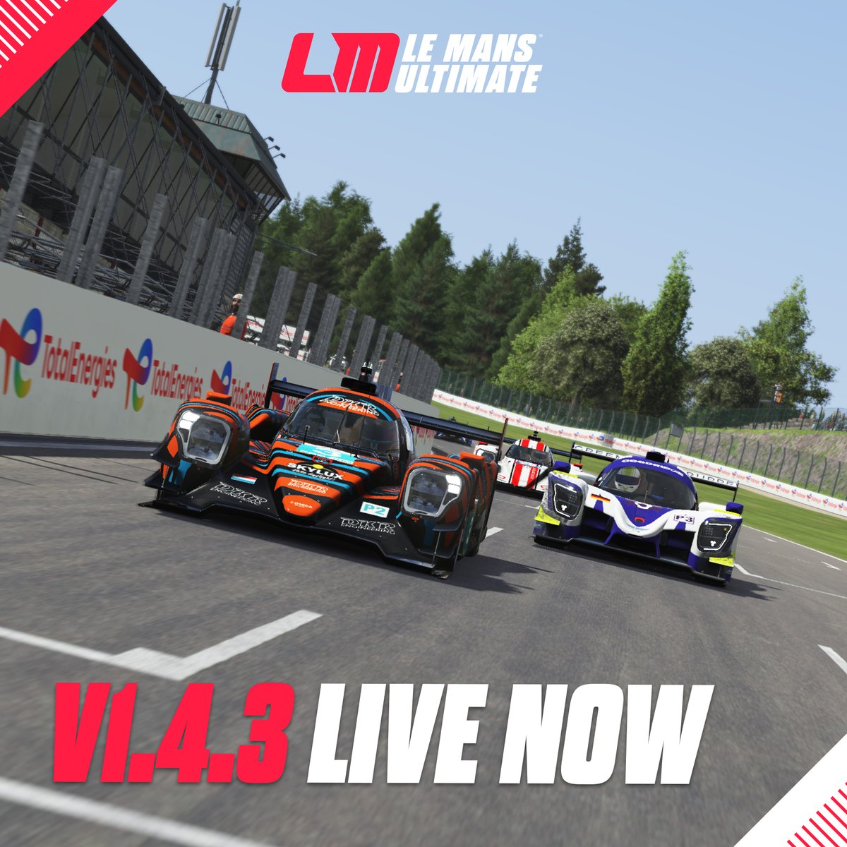LeMansUltimate's tweet photo. V1.4.3 is now LIVE!🔧

Our latest patch is here - addressing some content updates and online user experience improvements since V1.4.2

There will be a short online maintenance period while servers are updated

🔗Full patch notes - https://t.co/Wna5uaiNQG

#lemansultimate https://t.co/DeVZ7HaRJE