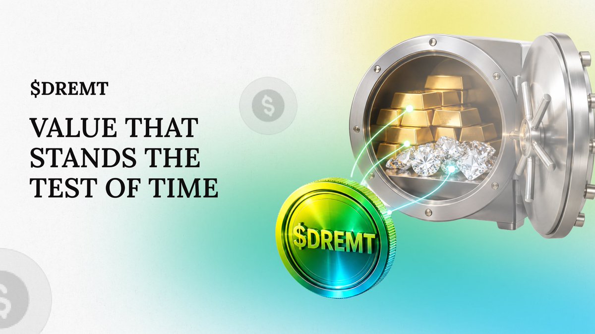 dremt_io's tweet photo. In the current market, crypto moves up and down based on pure hype.

So how is $DREMT different?

In simple words: as the real-world prices of gold and diamonds rise, the baseline value of $DREMT scales with them.

Follow the 🧵👇 https://t.co/DLBAcHEdZn