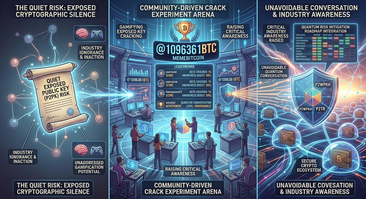 ENEXCONSULTS's tweet photo. @1096361BTC turns a quiet cryptographic risk into a community-driven experiment. By gamifying "cracking" exposed public keys, they're raising critical industry awareness and making sure the quantum conversation can't be ignored. 🧠🎮 #CyberSecurity https://t.co/C2bPzpDQjr