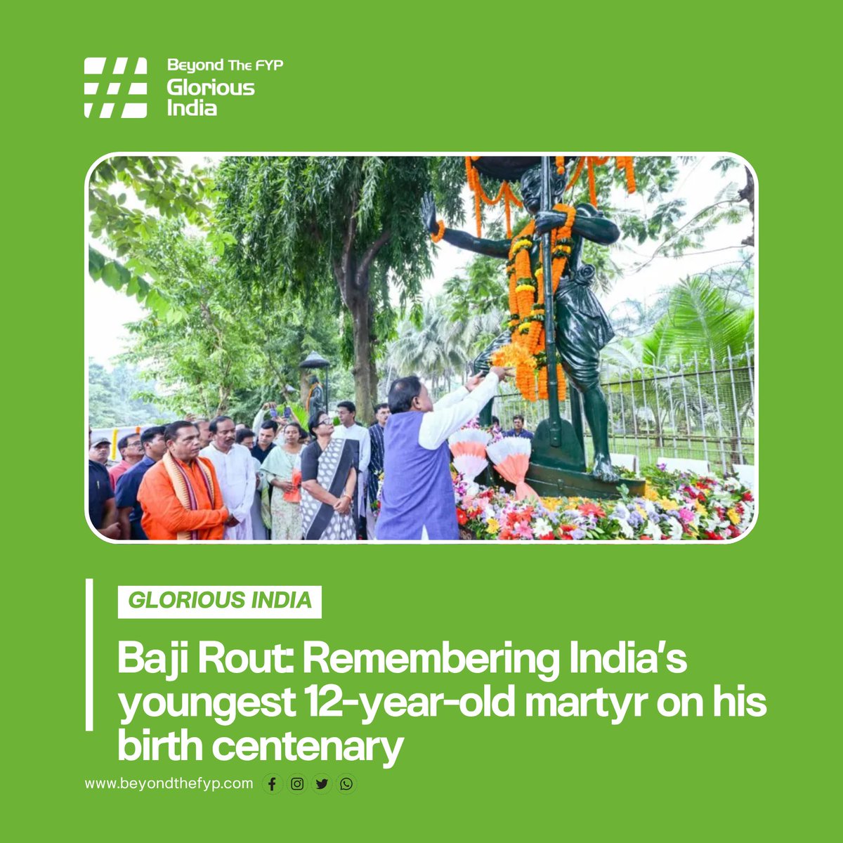 BeyondTheFyp's tweet photo. Baji Rout: Remembering India’s youngest 12-year-old martyr on his birth centenary
Read More : https://t.co/N0vqCHphR8
#BajiRout #ShaheedBajiRout #IndianFreedomStruggle #YoungestMartyr #OdishaHistory #IndianHistory #FreedomMovement #UnsungHeroes #BajiRoutCentenary #BeyondTheFYP https://t.co/51BFuhWHbz