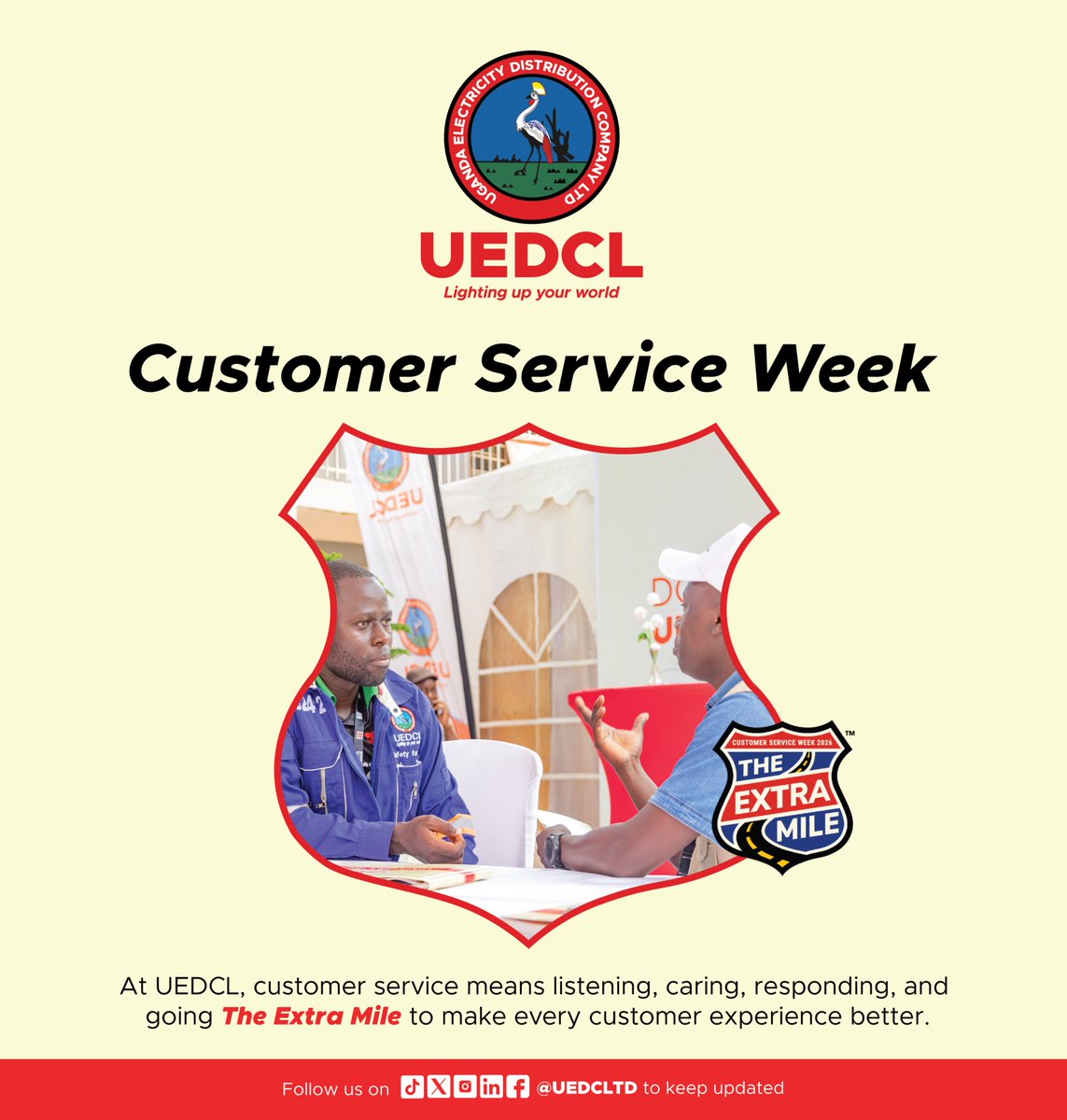 UEDCLTD's tweet photo. It's Customer Service Week!
#UEDCLinService
#LightingUpYourWorld https://t.co/1jnPTZZdbI