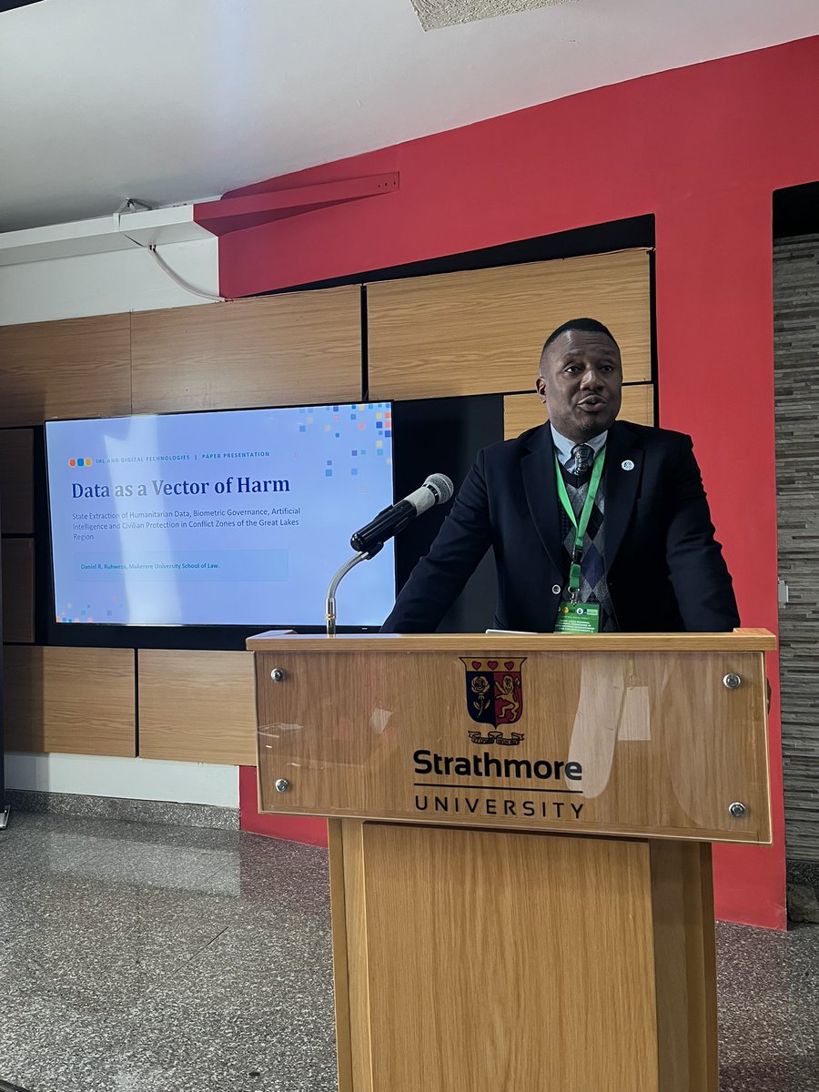 iPeace_GL's tweet photo. #HappeningNow 

The workshop on Protecting Personal and Biometric Data in Humanitarian and Conflict Settings has just begun, with Dr. Daniel R. Ruhweza leading a session on protecting personal data collected by NGOs in conflict zones. 

#GLRTP2026 #PRFGL2026 #IHL #HumanRights #DataProtection