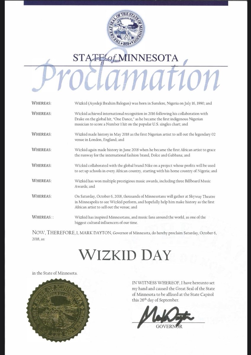 seylesss69's tweet photo. 🚨 IT'S WIZKID DAY IN THE STATE OF MINNESOTA TODAY 🇺🇸🦅 https://t.co/G6z3433L2O