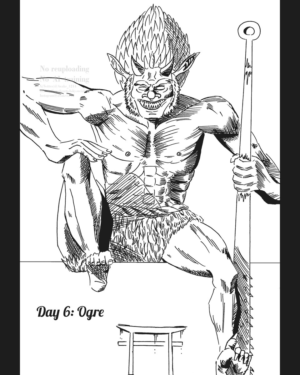Awake_1244's tweet photo. Inktober 2026, day 6: Ogre.
It was either this or Shrek. Since I already drew the green ogre last year, I decided to go with the Oni. Peace.
-A.w.a.k.e.
_
_
_
#inktober #inktober2026 #art #drawing #sketchbook https://t.co/eBX19rdU4U