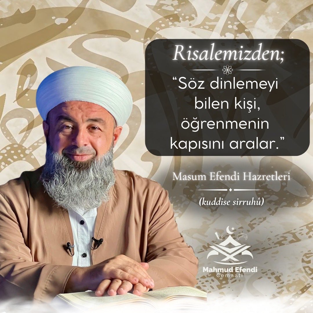 MahmutSavutoglu's tweet photo. Söz dinlemeyi bilen kişi, öğrenmenin kapısını aralar.

Masum efendi hazretleri

#saldırı #Saat0840 #mügeanlı #SedatPeker #AnaParaHerFona #ITATUR #yusuftekinistifa #UğurcanÇakır #HalkBuradaSpkNerede #AAEditörMasası https://t.co/6kpD9mdmSb