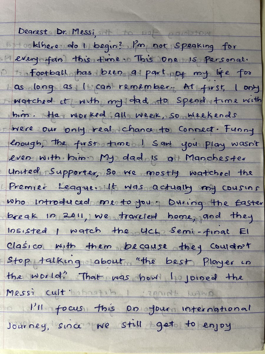 Prema_Chinweze's tweet photo. Was thinking of the first post to make today and thought why not just write it down. Well, here comes the 6th of October, 2026.

Dearest Dr. Messi……….. https://t.co/8Msd8lvnRe