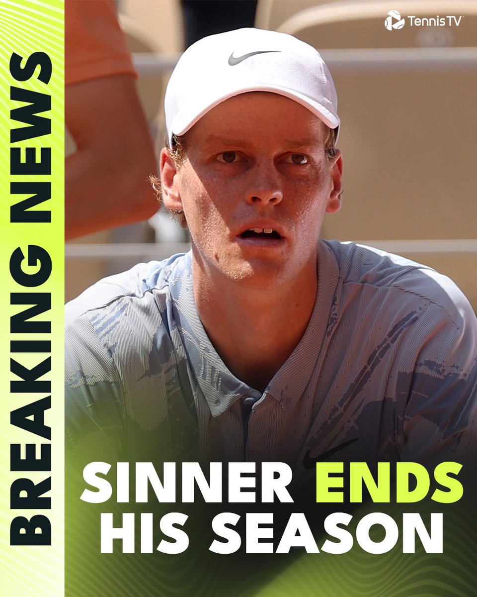 TennisTV's tweet photo. See you back on court in 2027 Jannik 🤝 https://t.co/jzm9T0au34
