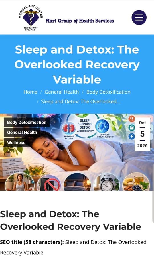 mart_life's tweet photo. 😴 Sleep & Detox: The Missing Piece?
Good nutrition and exercise matter—but quality sleep is essential for your body’s natural recovery and detox processes.
Read more: https://t.co/FsJmxPrc0E
📞 +2348097510398 | 08133614695
#SleepAndWellness #DetoxRecovery #WellnessJourney https://t.co/tQZGHdcV9B