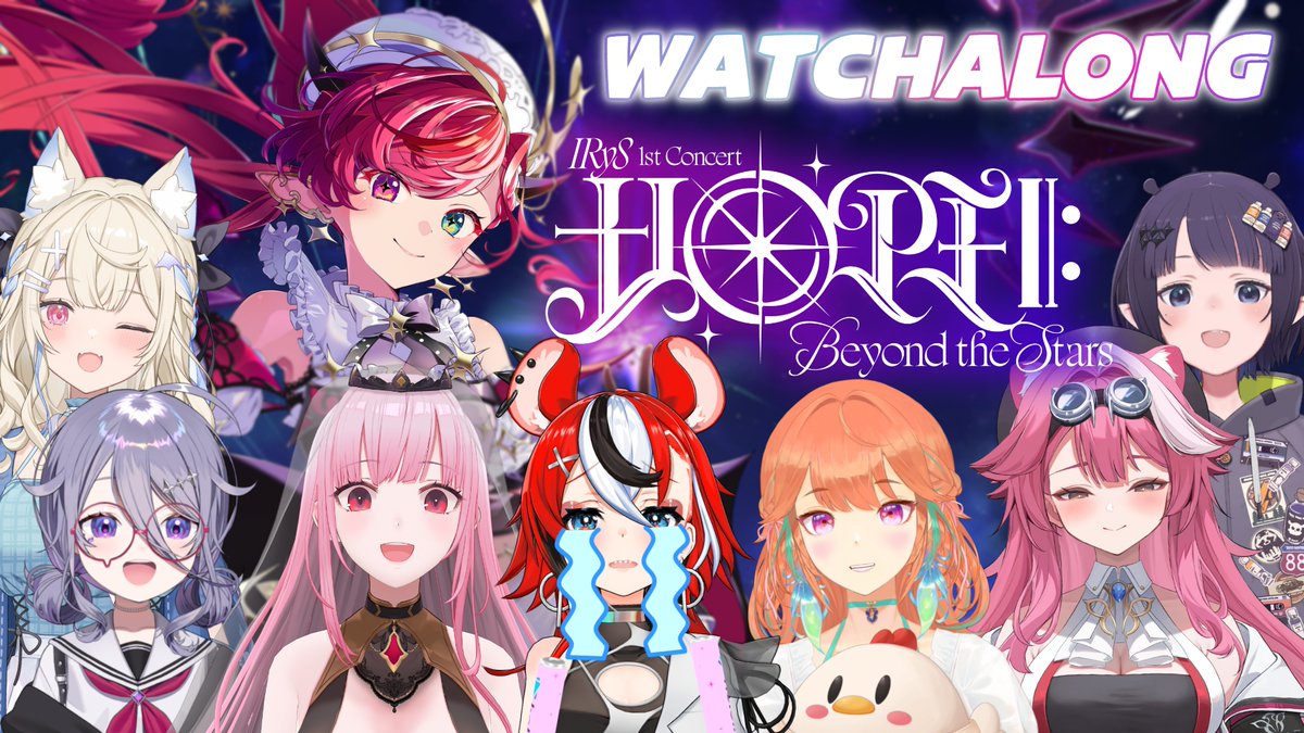 hakosbaelz's tweet photo. 💎IRyS 1st Concert WATCHALONG!💎

WE HERE. WE CHEERING. GO GO IRYS!!!!!

【IRyS 1st Concert “HOPE ||: Beyond the Stars"】
🎲https://t.co/g4PqcoEZPm
| 6 PM JST |  2 AM PDT |

#IRySConcert2026 https://t.co/H7MrcIMZuJ