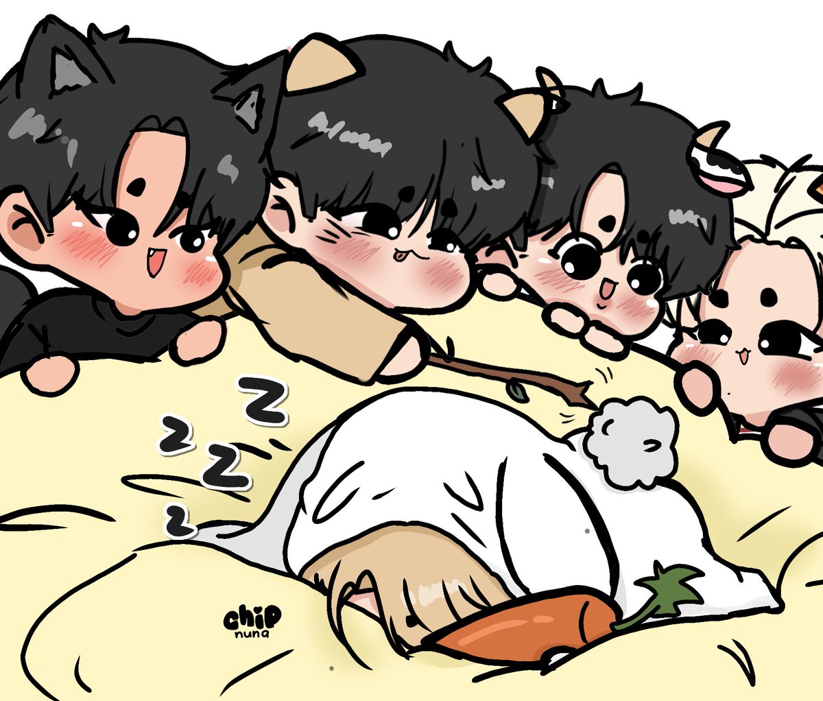 chipnuna's tweet photo. 🐰 vs 🐯🦁🐺🐮 ; that one eps of tmap wkwk

@treasuremembers https://t.co/OZUhE4D3gV
