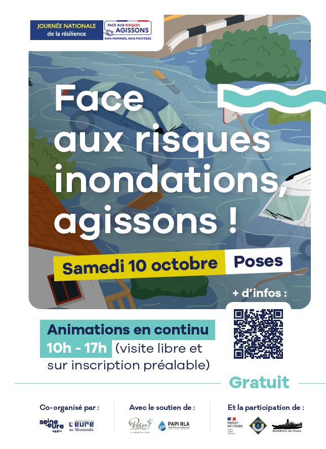 Prefet27's tweet photo. 🌊#JNR2026 | Pour mieux connaître les risques et s’y préparer, ne ratez pas :
🎬le 9/10 à #Louviers, un ciné-débat sur les inondations de 2021 en Belgique
🌧️🔥10/10 à #Poses, des animations pour connaître les risques naturels et s'y préparer
👉Programme https://t.co/N27MAxnXCp https://t.co/Y43szX295a