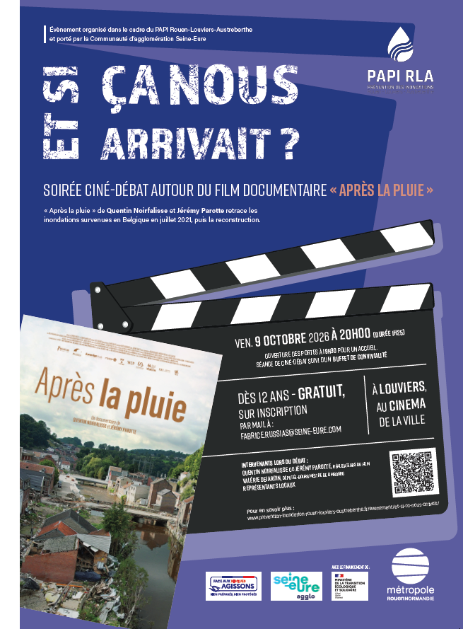 Prefet27's tweet photo. 🌊#JNR2026 | Pour mieux connaître les risques et s’y préparer, ne ratez pas :
🎬le 9/10 à #Louviers, un ciné-débat sur les inondations de 2021 en Belgique
🌧️🔥10/10 à #Poses, des animations pour connaître les risques naturels et s'y préparer
👉Programme https://t.co/N27MAxnXCp https://t.co/Y43szX295a
