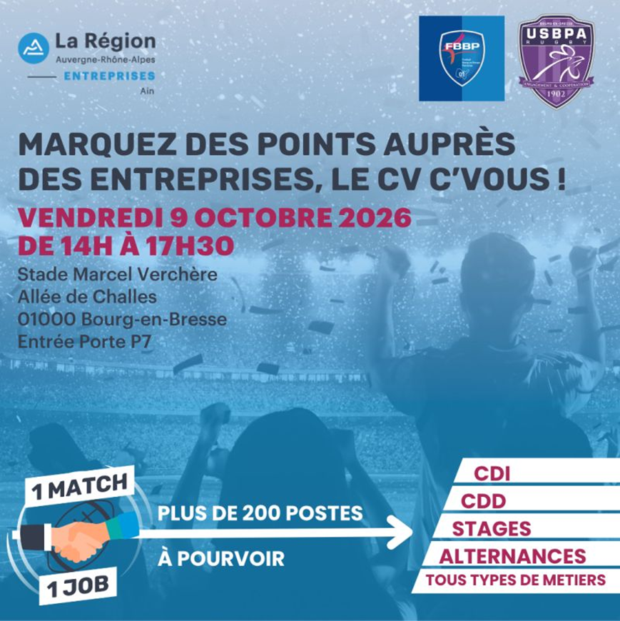 Stratuspack's tweet photo. 📅 Vendredi 9 octobre 2026, de 14h à 17h, le Stade Marcel Verchère à Bourg-en-Bresse devient une nouvelle fois le terrain de belles rencontres entre candidats et recruteurs. 🏉

L’objectif ? Favoriser des échanges simples, directs et authentiques, où chaque rencontre peut donner le coup d’envoi d’une nouvelle aventure professionnelle.
Ici, pas besoin de CV ni de lettre de motivation : venez comme vous êtes, échangeons et faisons connaissance !

👉 Envie de rejoindre la tribu Stratus Packaging ?
👉 Curieux d’en savoir plus sur nos métiers, nos opportunités et notre Groupe ?

Nos équipes seront présentes pour vous rencontrer, répondre à vos questions et vous faire découvrir l’univers Stratus Packaging.

📧 recrutement@stratuspackaging.com
☎️ +33 4 74 25 39 91

#JobDating #1Match1Job #Recrutement #Emploi #StratusPackaging