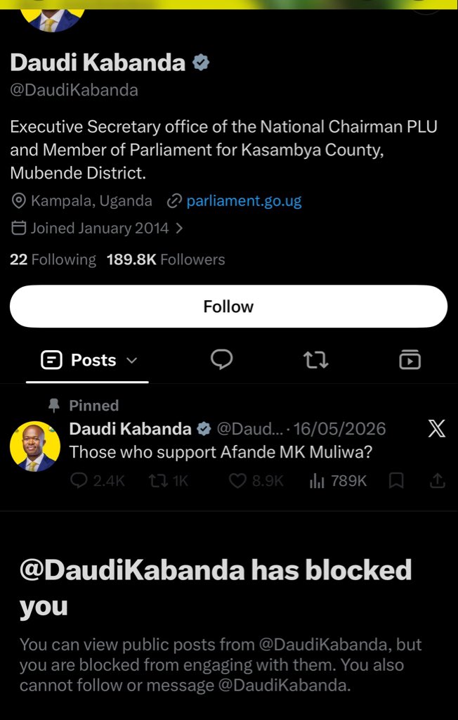 cmayanajjuko's tweet photo. Btw @DaudiKabanda u better unblock me or I’ll bring you Mubende stories https://t.co/cNDwVhZUP9