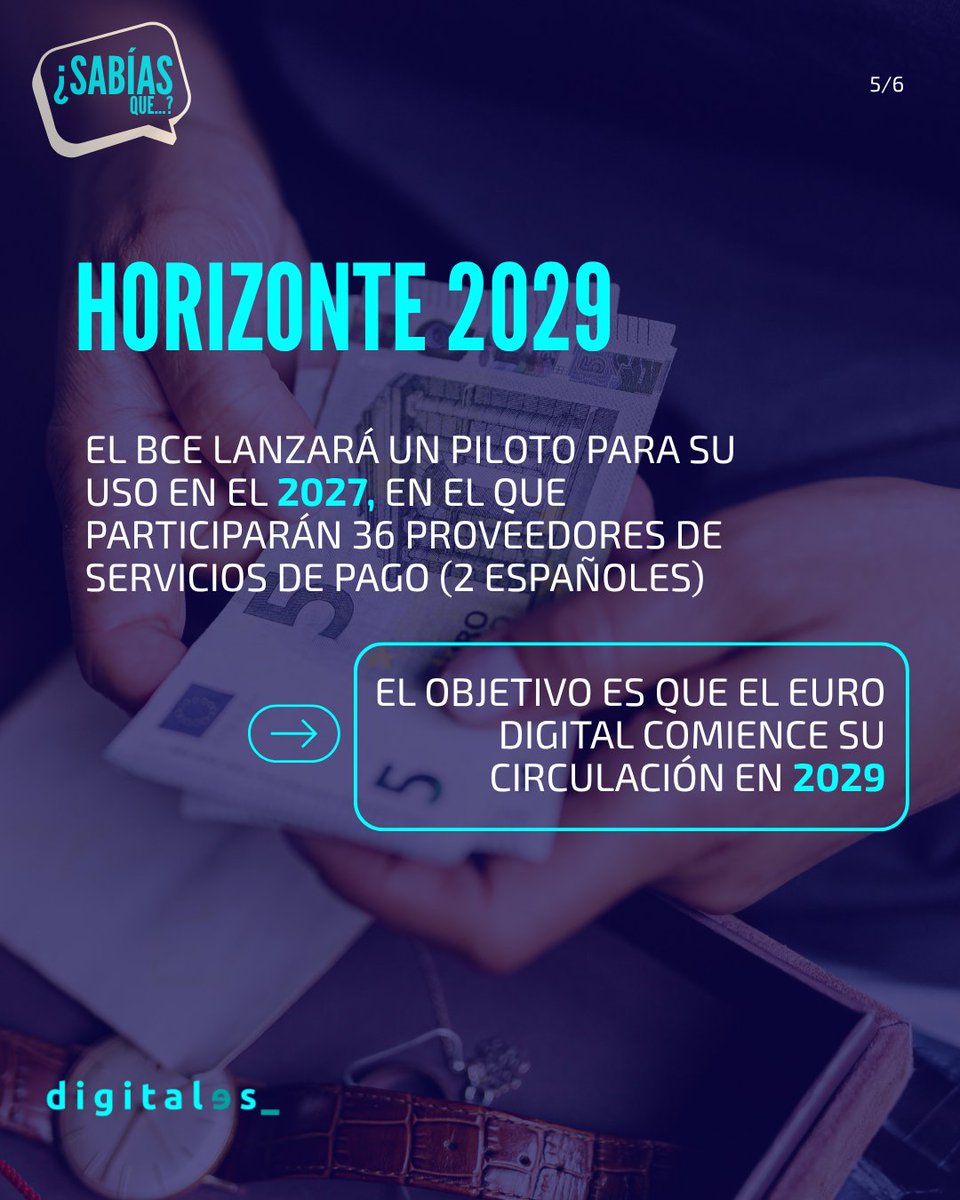 AsocDigitales's tweet photo. 🔍 Queda menos de un año para que se lance el piloto del famoso euro digital, la moneda virtual emitida por el @ecb que complementará al efectivo.

Te contamos algunas de las particularidades de este proyecto, que aspira a posicionarse como un nuevo medio de pago.⬇️ https://t.co/fiHjyEnit4