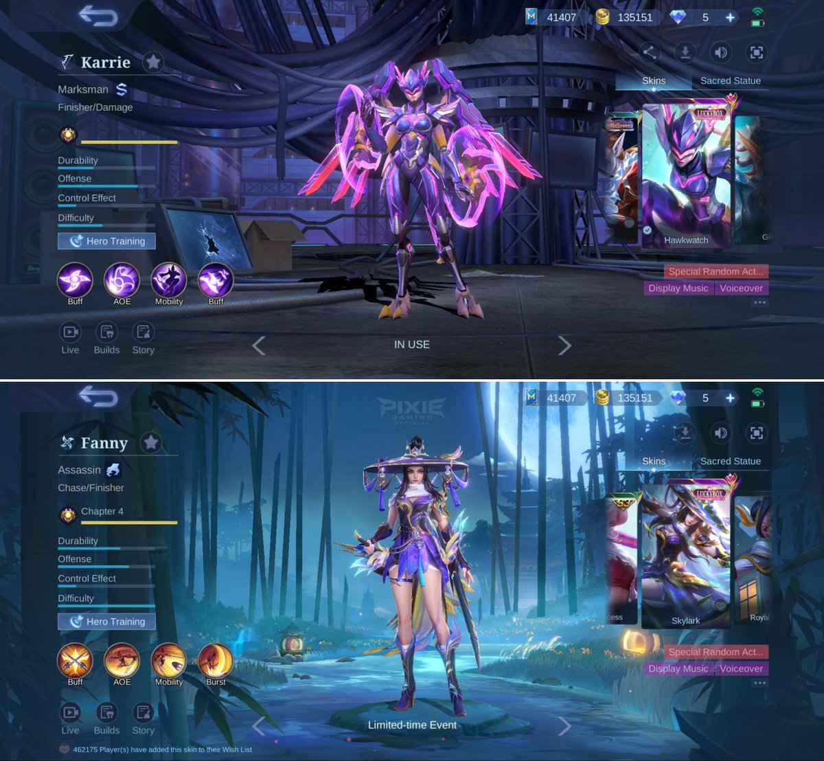 PIXIEGAMEMLBB's tweet photo. Aspirant 5.0 — 5 Luckybox Skins Confirmed

5 Luckybox skins have been confirmed to be included in the Aspirant 5.0 Prize Pool:

Fanny — Skylark
Chang’e — Lunar Magic
Alucard — Child of the Fall
Karrie — Hawkwatch
Franco — Valhalla Ruler

-

#mlbb #mobilelegends https://t.co/FqnSBYGBSz