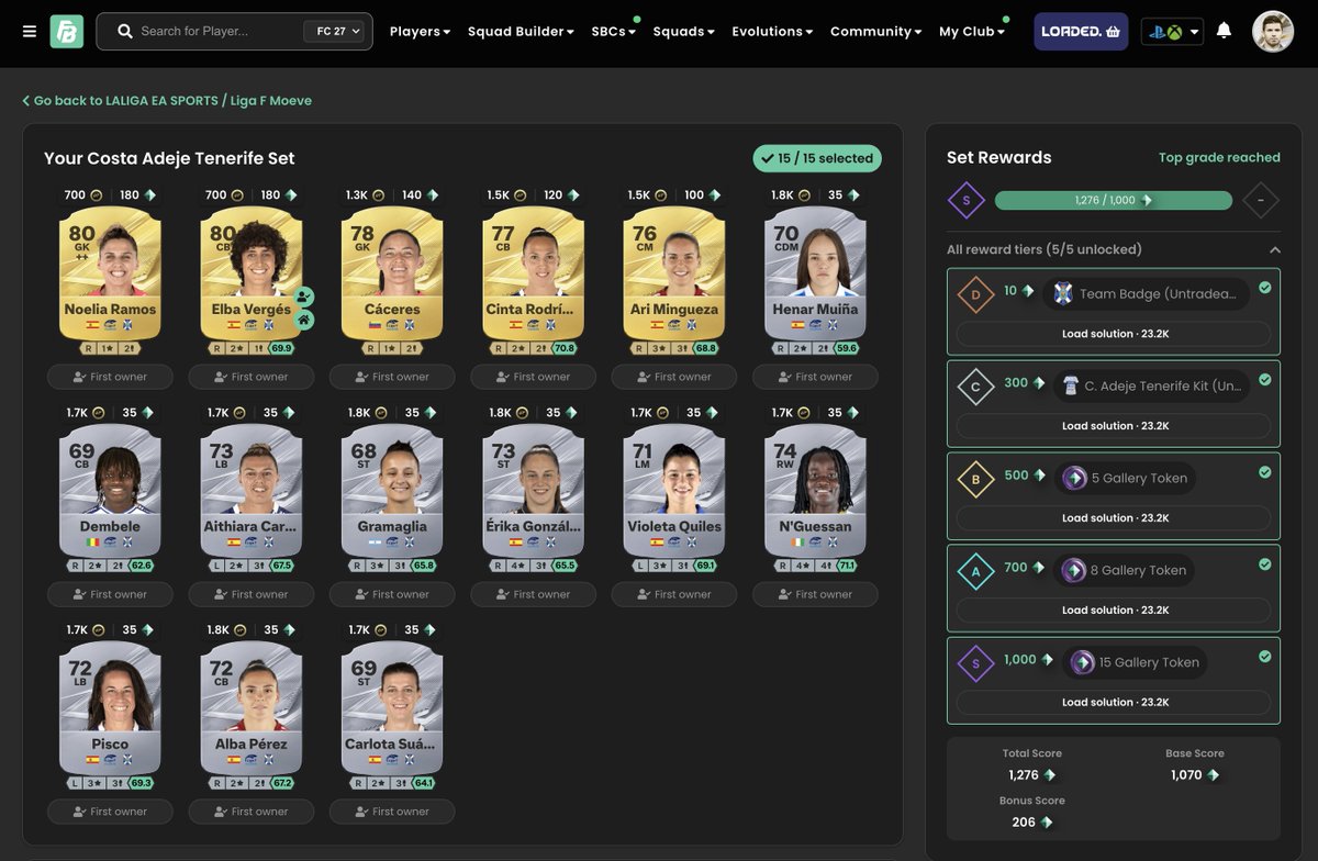 FUTBIN's tweet photo. 🚨 MEGA GALLERY TOKENS THREAD - 863 TOKENS WITHOUT FIRST OWNER 🚨

Cheapest Solutions for every single club that gives out Gallery Tokens! 👇

🏴󠁧󠁢󠁥󠁮󠁧󠁿 Birmingham City (S-Tier/25 Tokens)
🏴󠁧󠁢󠁥󠁮󠁧󠁿 Hull City - (S-Tier/38 Tokens)
🏴󠁧󠁢󠁥󠁮󠁧󠁿 London City Lionesses (S-Tier/80 Tokens)
🇪🇸 Tenerife (S-Tier/28 Tokens)