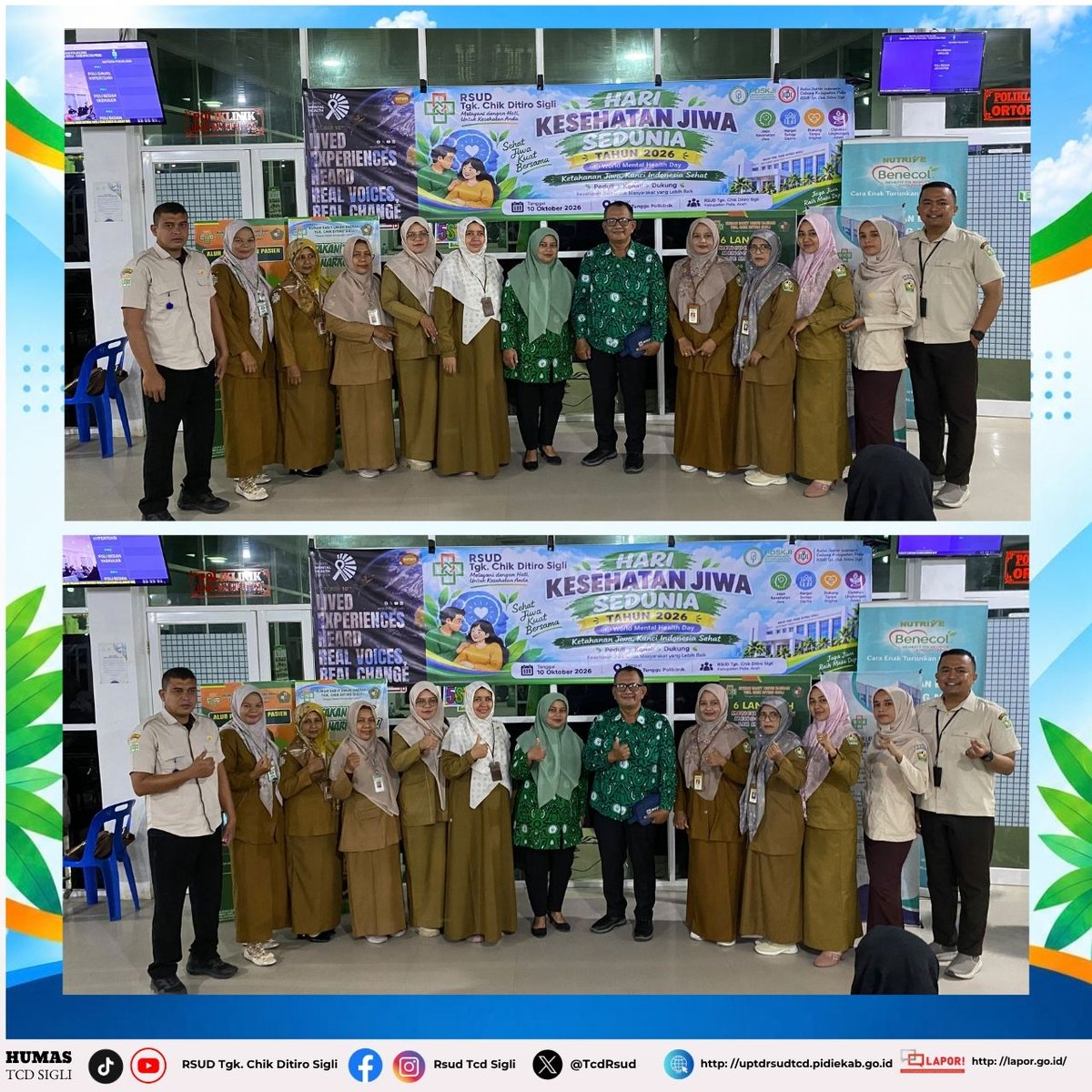 TcdRsud's tweet photo. Hari Kesehatan Jiwa sedunia Tahun 2026
World mental Health day
Ketahanan Jiwa, Kunci Indonesia Sehat
Dengan Topik 1. Gangguan Jiwa dan Tatalaksanaya. 2. Depresi pada Remaja
Pemateri 1 dr, Khairiadi, Sp.KJ
Pemateri 2 dr ErlinaYulia, M.Ked, Sp.KJ https://t.co/t5MvaxPvpe
