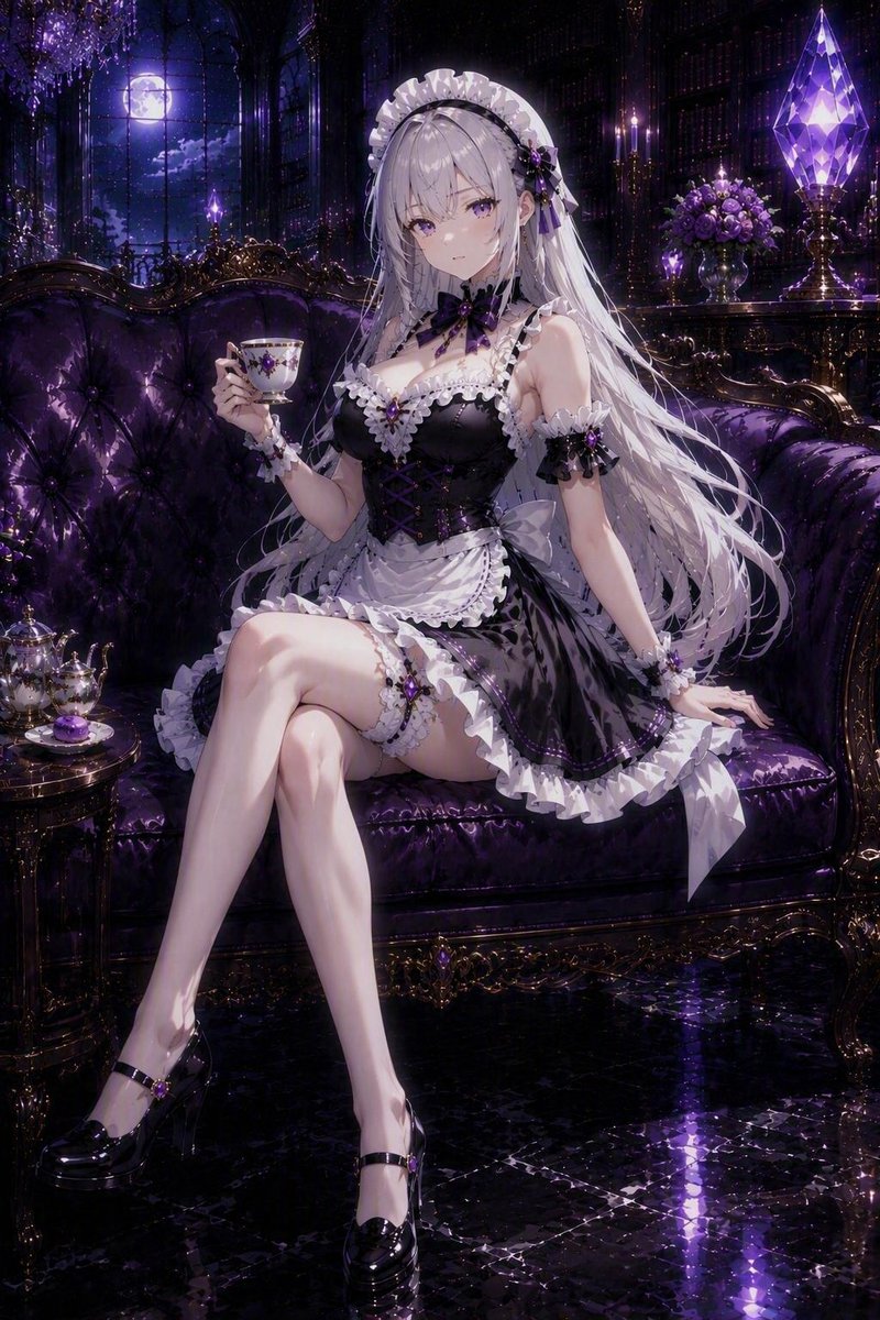 moonworks_jp's tweet photo. 今夜はここで、少しだけ休んでいきませんか。
 
    「月夜の庭園の休息」🌙💜
 
    #moonworks #AIart #AIイラスト #幻想世界 https://t.co/BuLBX36PVM