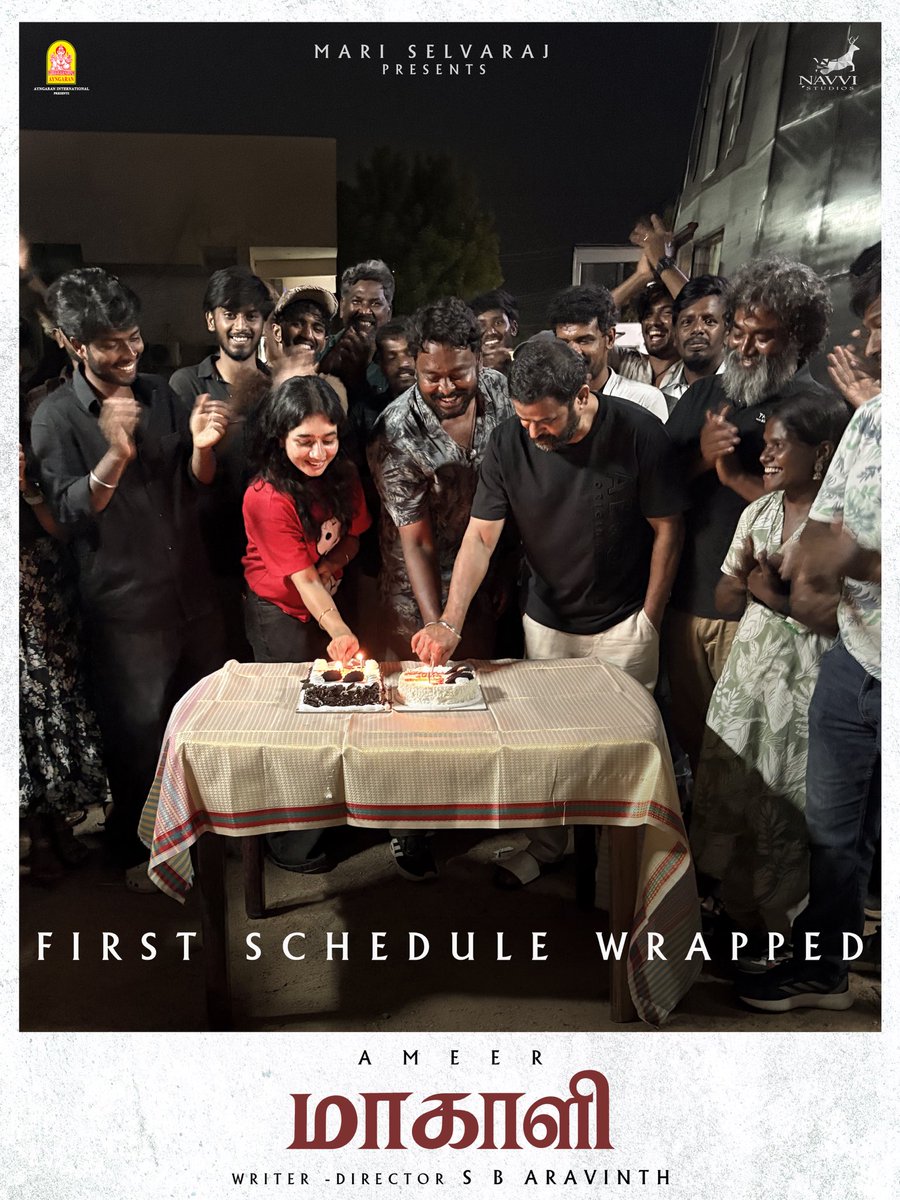 mari_selvaraj's tweet photo. That’s a happy wrap on the first schedule of ‘Maakaali’ ❤️

Written & Directed by @aravinthsb93

A @justin_tunes Musical 🎶

@Ayngaran_offl  @navvistudios @divyamari #Swasika #AnishmaAnilkumar #Hariharan #AshwinRam @leninbharathi1 #PratheepanSelvaratnam @EditorSelva @ramu_thangaraj @dhilipaction @valentino_suren @kabilanchelliah @teamaimpr