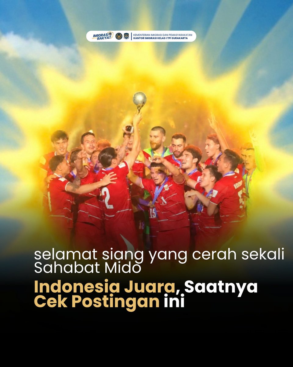 kanimsurakarta's tweet photo. Sahabat Mido, menangnya tadi malam, senengnya sampai sekarang. Selamat ya buat kita semua yang udah nungguin puluhan tahun demi @timnasindonesia juara๐๐
#memetimnas
#kanimsurakarta
#kotasolo
#timnas
#aseancup https://t.co/iaoVn3knTi
