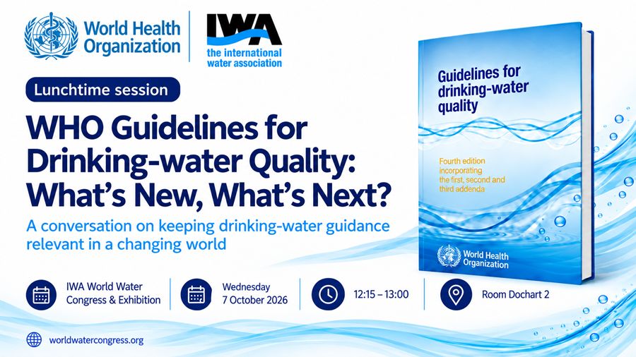 UN_Water's tweet photo. Attending the #WorldWaterCongress in Glasgow?

Join @WHO and @IWAHQ for a lunchtime session exploring what’s new – and what’s next – for WHO’s Guidelines for Drinking-water Quality.

Learn more about the guidelines: https://t.co/PMXMAH3z5X 
#WaterAction #SDG6 #WorldToiletDay https://t.co/WbqDfQpHPT