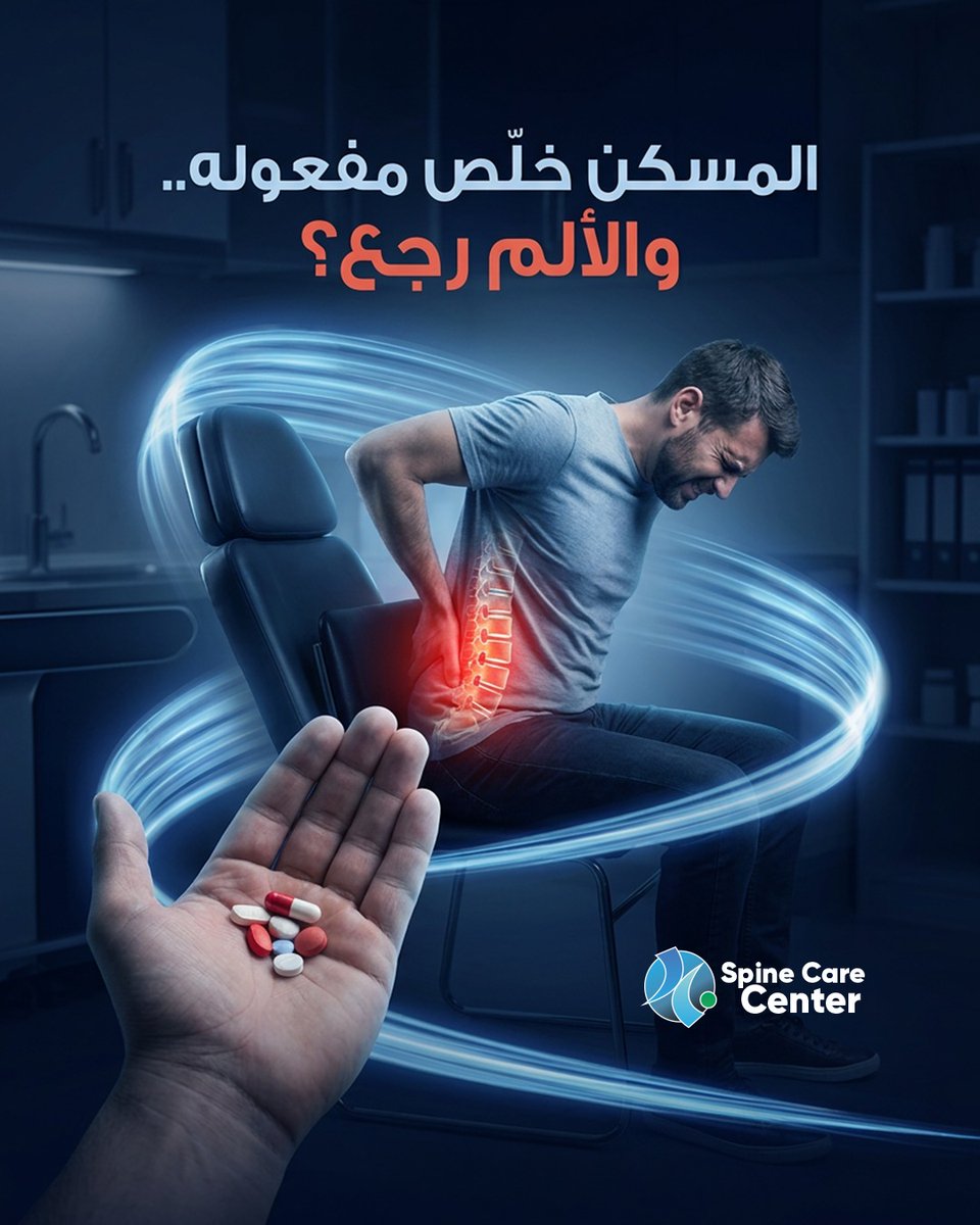 basemhenri's tweet photo. 💊 المسكن بيخفف الوجع.. لكن هل بيعالج السبب؟

بتاخد مسكن، فتحس بتحسن شوية، وبعد ما مفعوله يخلص تلاقي الألم رجع تاني؟ 🤔

الحقيقة إن تكرار الألم ممكن يكون علامة إن السبب الأساسي لسه موجود، سواء كان مشكلة في الفقرات أو الغضاريف أو ضغط على الأعصاب.

علشان كده، الحل مش في تسكين الألم كل مرة، لكن في معرفة سببه الحقيقي وتحديد العلاج المناسب لحالتك. ✨

متسيبش المسكنات تكون حلّك الوحيد.. ابدأ رحلة العلاج بالتشخيص الصحيح.