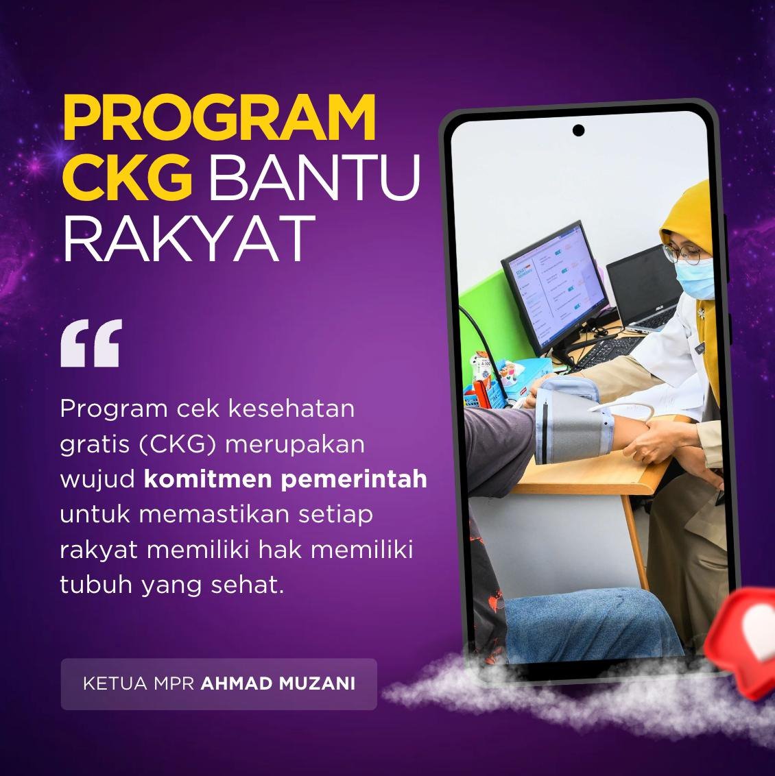 CacaAngsa1's tweet photo. Program CKG Dorong Pemerataan Layanan Kesehatan https://t.co/NqWNLhJI2H