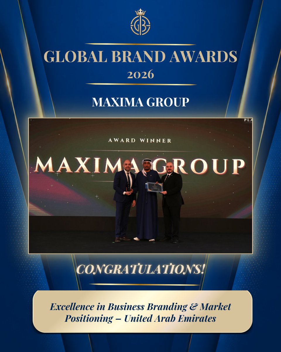 GlobalBrandsMag's tweet photo. Congratulations to MAXIMA GROUP on winning at the Global Brand Awards 2026!

 #GlobalBrandAwards2026 #GlobalBrandsMagazine #AwardWinners #BrandExcellence #MaximaGroup https://t.co/WdXX7FvfVB