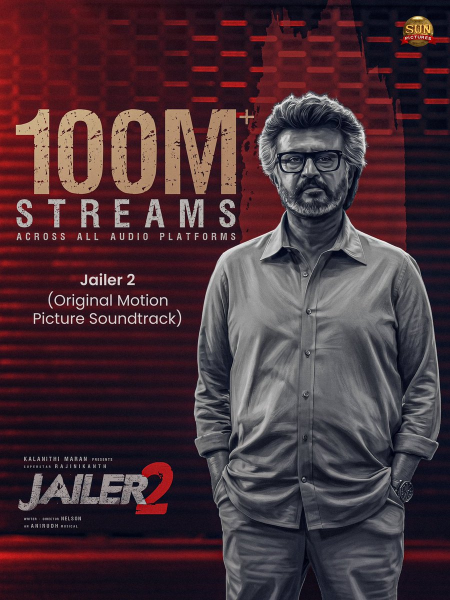 anirudhofficial's tweet photo. #Jailer2 album on global top albums @Spotify and a 100 mil streams on audio platforms already 📈
Love you all 🫶 https://t.co/yxuR8gS4fx