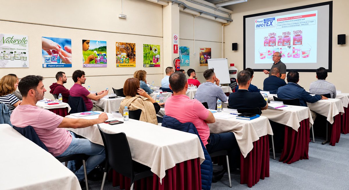 ThomilPro's tweet photo. ¡Comenzamo un nuevo curso de #Lavandería! Tenemos por delante 4 interesantes jornadas de #formación en la que compartiremos conocimientos, soluciones y buenas prácticas para seguir avanzando hacia una #LavanderíaProfesional más eficiente, segura y de calidad.
¡Arrancamos! #Thomil https://t.co/oYDqvVA8vI