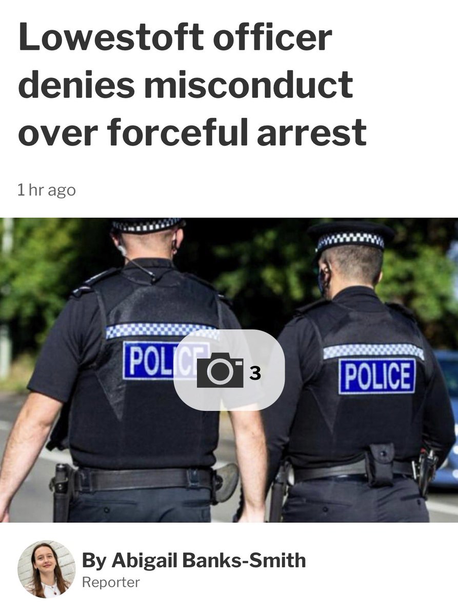 BettyBoochichi2's tweet photo. PC Samuel Robinson, who was based at Lowestoft Police Station at the time of the incident, faces a police misconduct panel following an encounter with a man at a storage facility on June 1, 2021.

The officer admits swearing at Mr A, kicking him, and striking him four times to the back of the head with a Taser during the arrest, causing injuries consistent with grievous bodily harm.

However, he denies that his use of force amounted to misconduct or gross misconduct.

The officer was acquitted by a jury at Southwark Crown Court of unlawful wounding inflicting grievous bodily harm in December 2024, although the misconduct panel has said it is "not concerned with the outcome of criminal proceedings".

Giving evidence on the opening day of the hearing in Ipswich, PC Robinson said he deployed force because he believed Mr A posed a threat of violence as he was alleged to have been carrying a metal pole.

He told the hearing that a Taser deployment had not been effective and said he delivered strikes to Mr A's head to create an opportunity for colleagues to handcuff him. He said a kick was intended to roll Mr A over and make him easier to restrain.

Body-cam footage shown during the hearing showed Mr A bleeding from his head, and PC Robinson's arms coated with his blood.

"I don't go out to hurt anyone," PC Robinson told the panel. "I didn't want anything bad to happen to him."

However, the Appropriate Authority, which is presenting the case against the officer, challenged his account throughout the afternoon.

The Counsel suggested Mr A was not a threat when officers arrived and argued that PC Robinson unnecessarily escalated the situation by deciding to conduct an arrest, which Mr A had not been informed of.

The hearing was told the officer had received training warning that the head is a sensitive area that should be avoided and that force should be reassessed before being repeated.

During cross-examination, PC Robinson accepted he was "too close" when he deployed his Taser and agreed that he had made a "conscious decision" to strike Mr A in the head while he was on all fours.

The hearing continues before panel chair Nicholas Davison and is expected to last all week.

Link: https://t.co/anUHa60Yrk