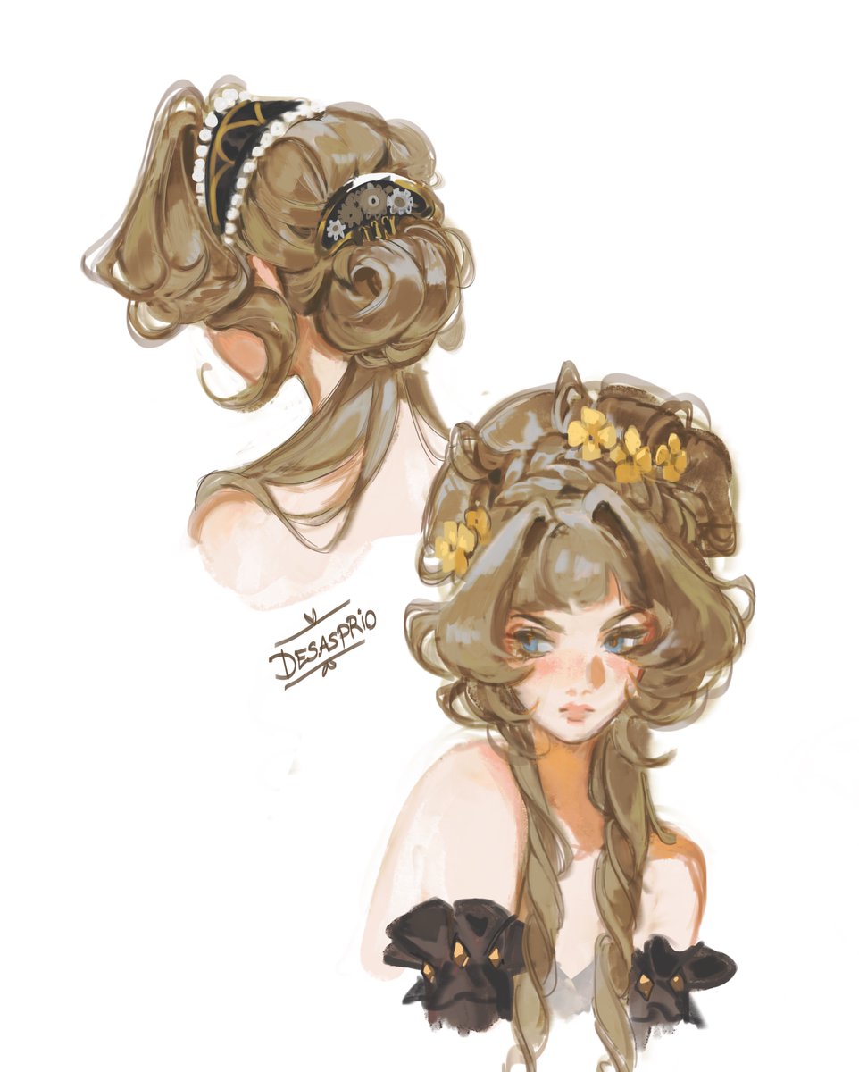 desasprio's tweet photo. force me to do my hair studies, Miss Guillotin #sandrone https://t.co/VpPxujJFcG