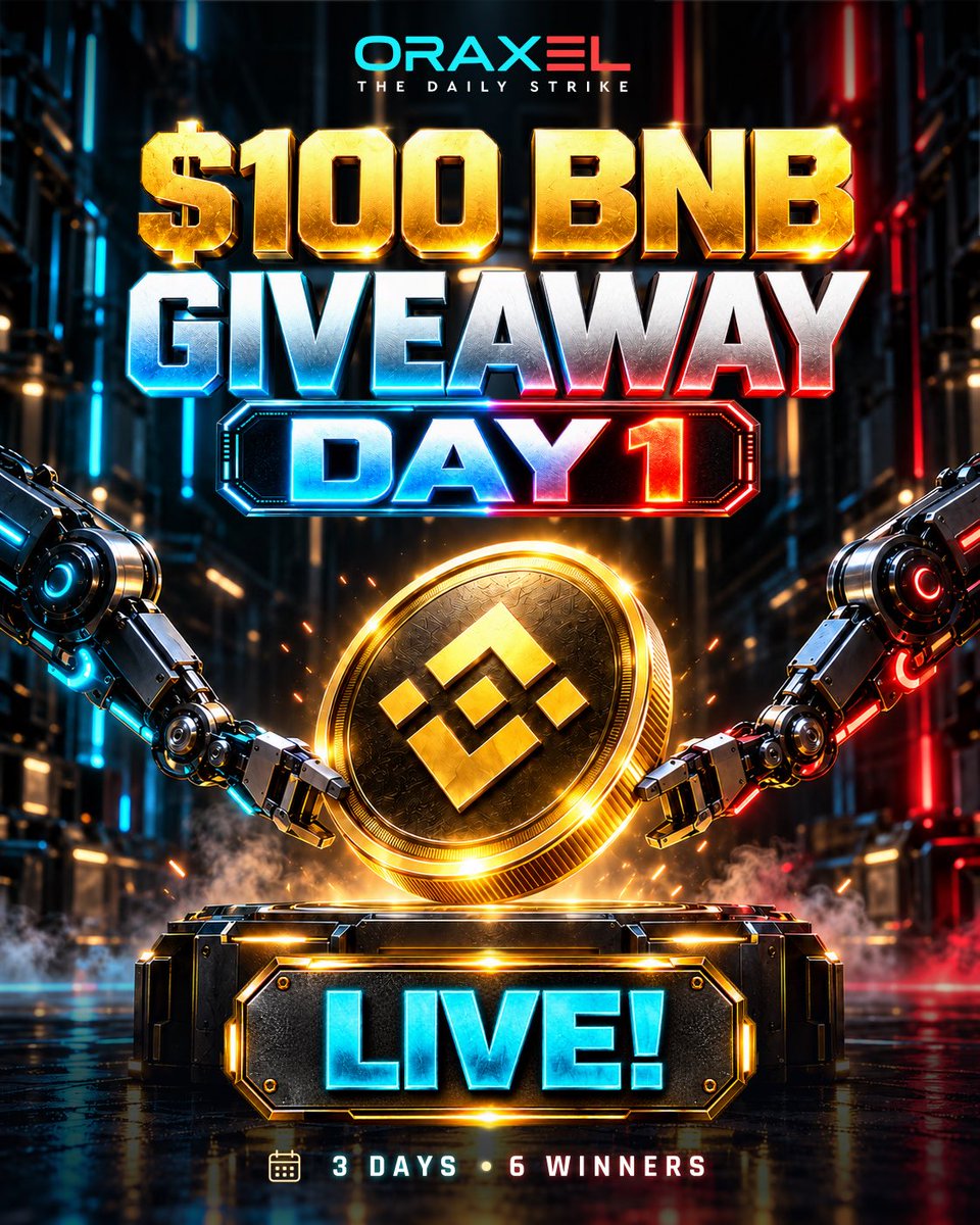 Oraxelxyz's tweet photo. ⚡ORAXEL $100 BNB GIVEAWAY 🎁 DAY 1 IS LIVE! 

• Follow @oraxelxyz
• Join us @ https://t.co/MzosLRPJMX
• Like + Comment + Repost
• Tag 5 friends
• Engage with our other X posts 
(Like + RT + Comment)

💥EXTRA REWARD ELIGIBILITY💥

💡Make a post about ORAXEL. 
Tag @oraxelxyz
Most creative posts with the highest engagement will be eligible for the extra $50 BNB rewards. 

🏆 Winners will share rewards in $BNB

P.S. We’ll draw the winners in 24 hours, so make sure you’re in! 🔥

Let the Best Players win. 
Good luck! 🤞

$ORAX #ORAXEL #GIVEAWAY