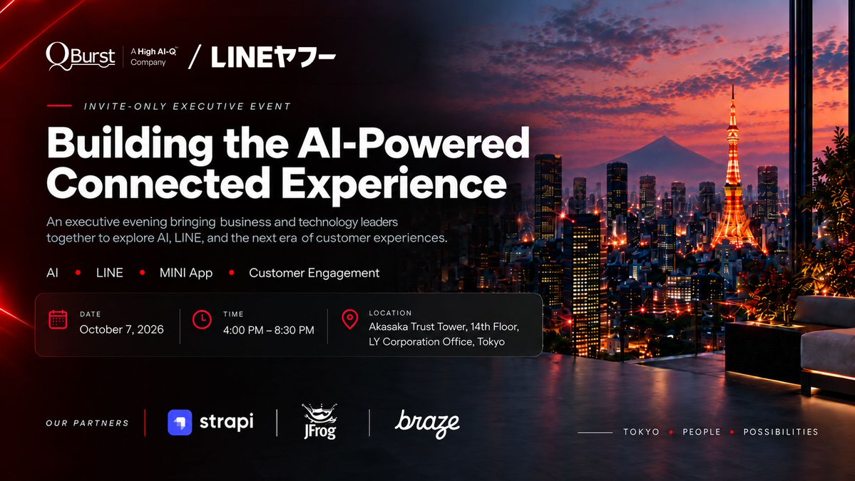strapijs's tweet photo. 🇯🇵 Join us tomorrow in Tokyo!

Our own @codingthirty will speak on “Content Infrastructure for the AI Era: Building Experiences for Humans and AI” at “Building the AI-Powered Connected Experience,” alongside @QBurst, LY Corporation, Braze Japan, and JFrog.

AI agents shouldn't replace people. They should make people's work better.

Paul will share how agents can improve the experience on both sides. Customers get fast help, any time, in the chat app they already use. Staff spend less time on routine questions and more time where a person really matters.

The key is keeping humans in the loop. The agent knows when to step back and hand off to a person, and people make the final call on anything important.

The best agentic experience is the one you don't notice. Build for people. Augment with agents.

📍 LY Corporation Office, Akasaka Trust Tower, Tokyo
📅 Tomorrow, October 7
⏰ 4:00 to 8:30 PM Japan time

👉 English: https://t.co/4o0b0H4MQb
👉 Japanese: https://t.co/oFDWuUhkeH

In Tokyo? Come say hello. 👋