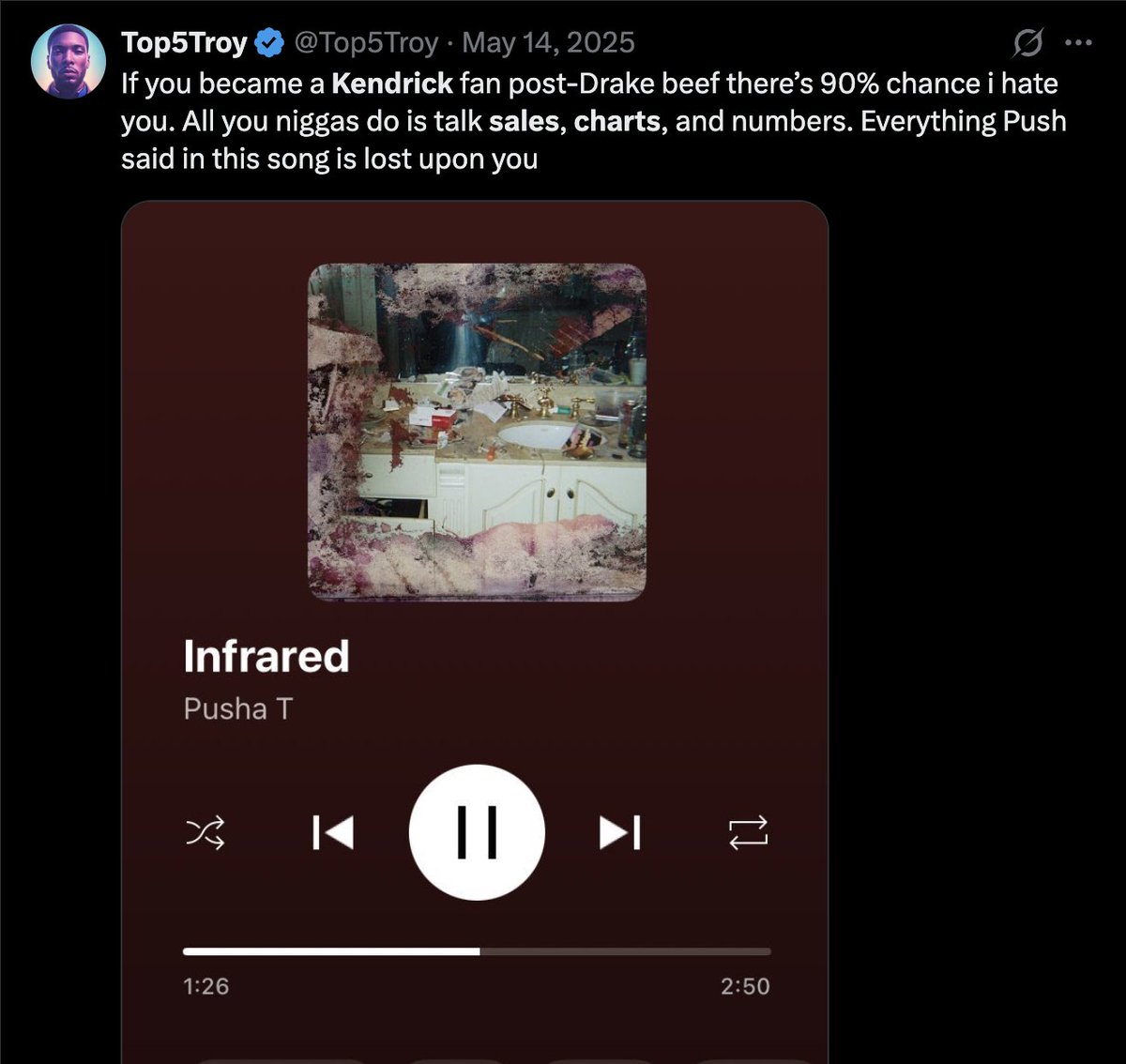 Top5Troy's tweet photo. im the LAST PERSON you should be saying this to https://t.co/N6xyjGhhZS