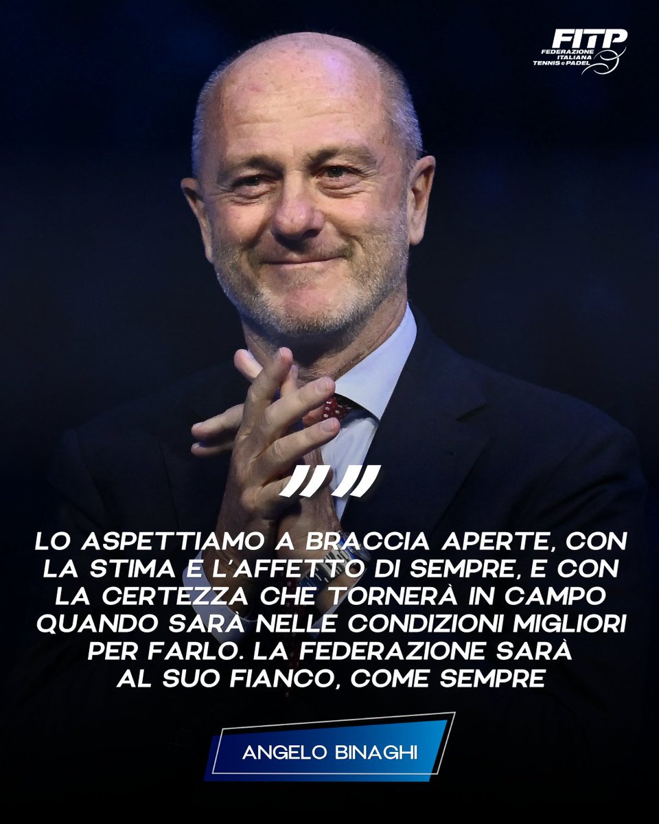 federtennis's tweet photo. «La Federazione sarà al suo fianco, come sempre» 🧡

💬 Il messaggio del Presidente della FITP, Angelo Binaghi, per Jannik Sinner. https://t.co/i8ti4aSoYQ